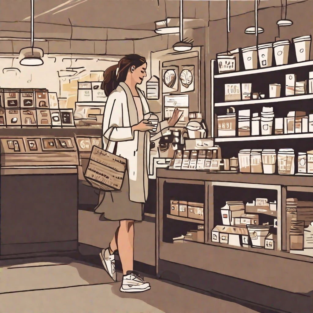 Energizing morning sugar-filled coffee fuels woman's busy day ahead.