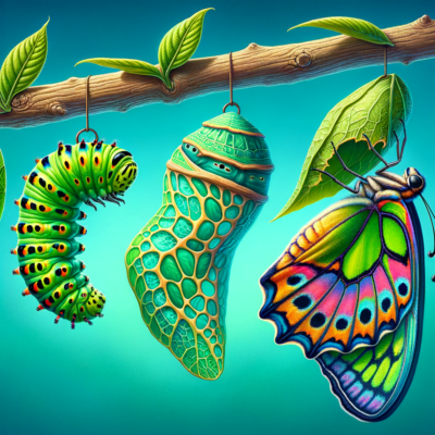 Caterpillar to Butterfly - Classic metaphor for transformation and becoming who you truly are.