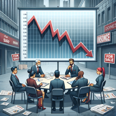 Image depicting worried board members in a setup symbolising economical downturn and recession 