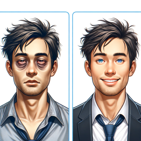 Image depicting tired sleep deprived versus well rested person to indicate importance of goodnight sleep.