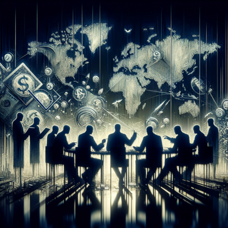 A group of faceless, shadowy figures representing the "highest levels" of power that have power to change the course of current trajectory.
