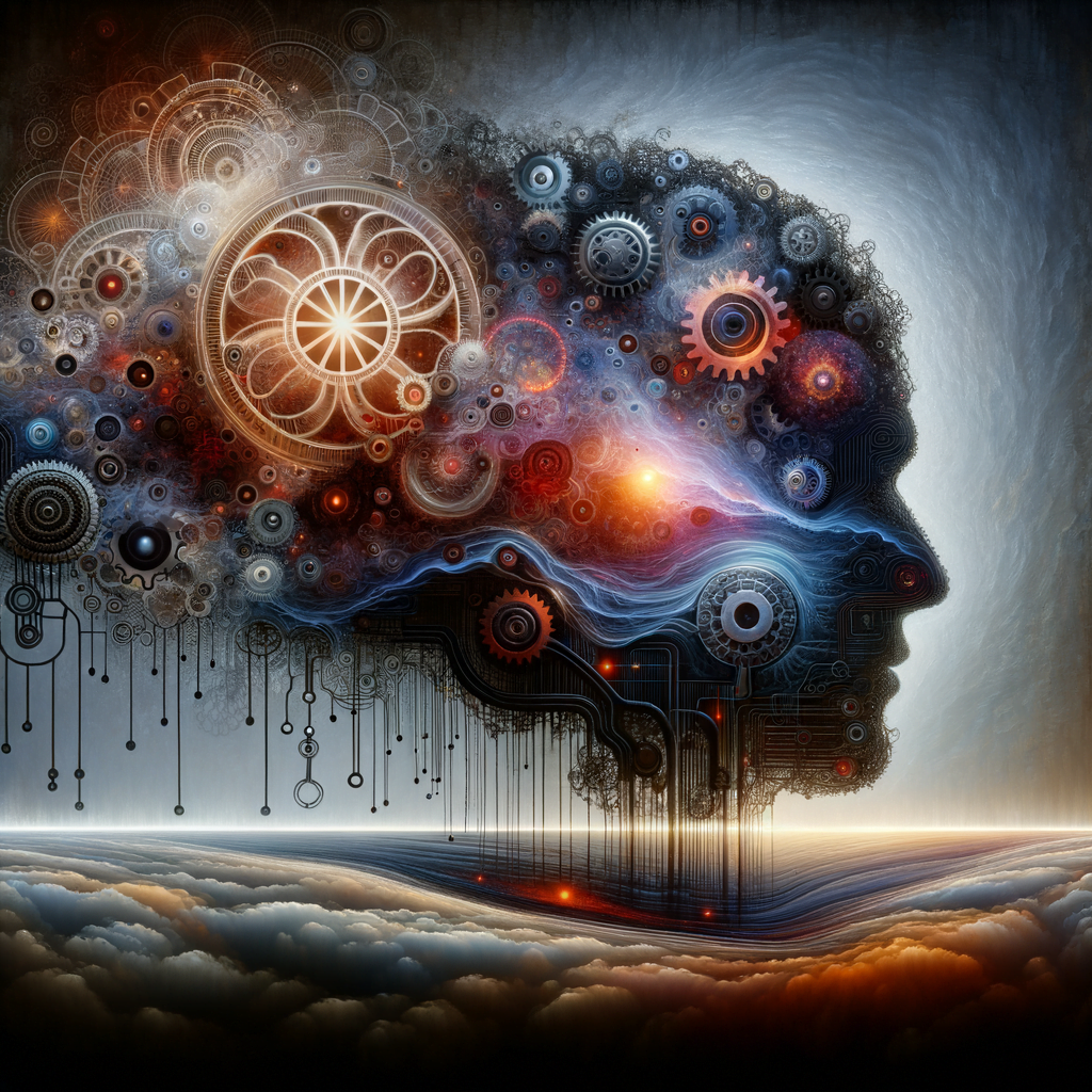 This simplified visual depicts the subconscious mind as a vast, shadowy realm underlying the conscious mind's smaller, brighter domain. Symbolic gears, circuits and abstract patterns fill the subconscious area, representing the deep-rooted programming and automated beliefs that Lipton emphasizes shape our biology and behavior at a fundamental level, often without our awareness. By visually contrasting the conscious and subconscious realms, this conceptual image aims to convey the powerful influence of the inner, unseen mind that Lipton's work seeks to illuminate, setting the stage for his insights on consciously reprogramming this crucial yet enigmatic aspect of the human psyche.