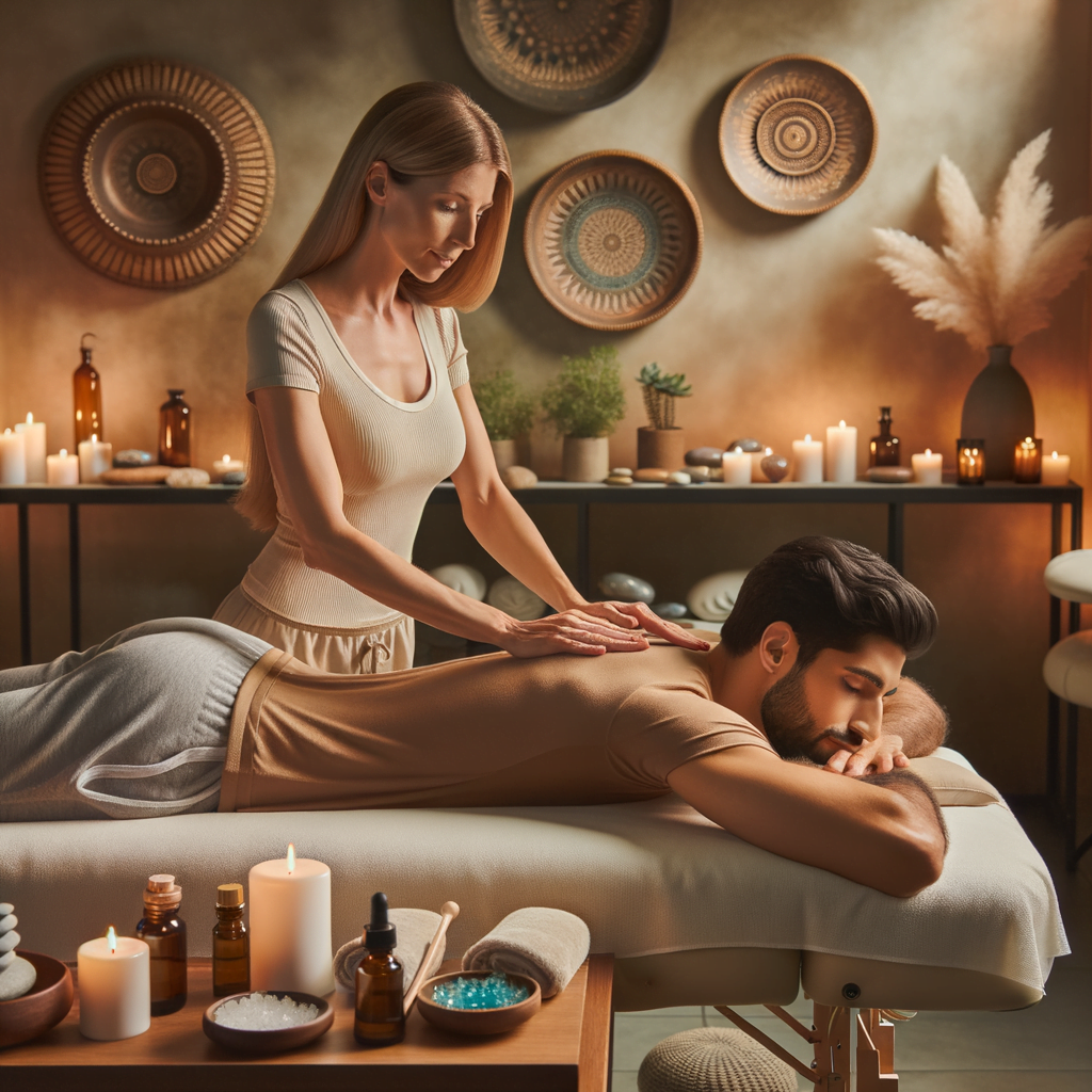 A person receiving a therapeutic massage or chiropractic adjustment, representing the holistic approach to addressing physical imbalances.