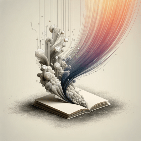 abstract representation of creative process that starts from a blank page, from where it all starts in writing or other creative endeavour 