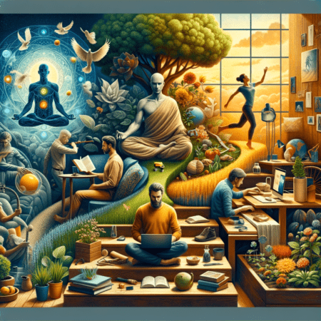 Multifaceted Individual: an image of a person engaged in a variety of activities and practices, reflecting the "Renaissance-like" individual working across pillars to attain freedom