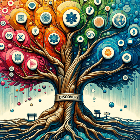 symbolic representation of diff rent career paths as a big tree with lots of big branches, suggesting that there is more than one route to success 