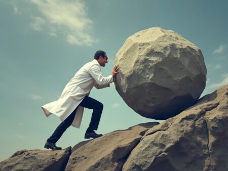symbolic representation of  AI and LLM scaling of diminishing returns due to the Efficient Compute Frontier Problem